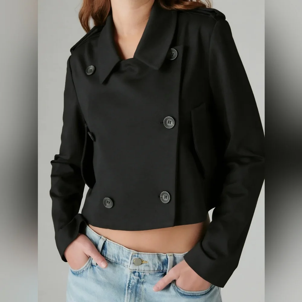 LUCKY BRAND cropped ponte blazer